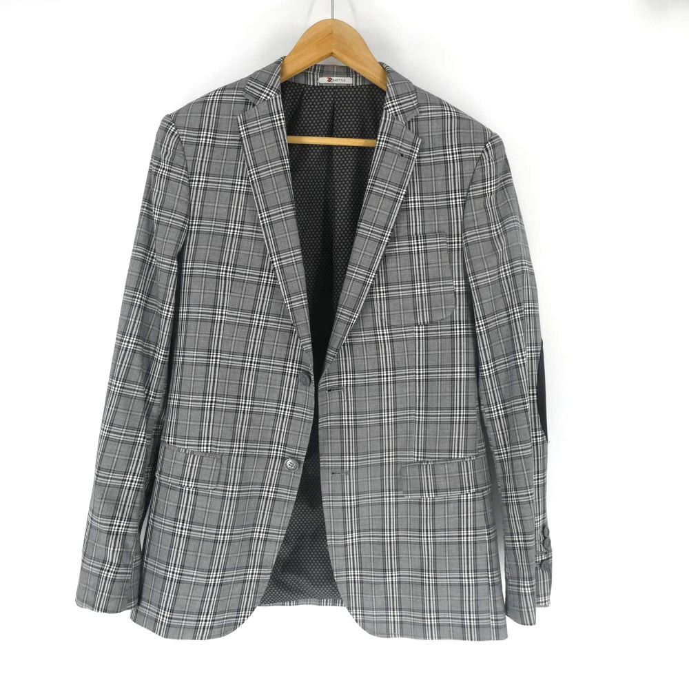 Men's Gray Plaid Blazer